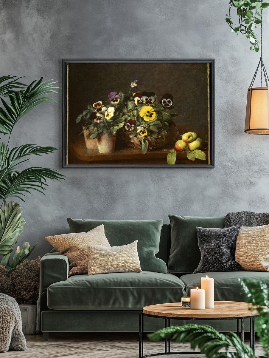 Still Life with Pansies by Henri Fantin-Latour — Art Print. — room view 4