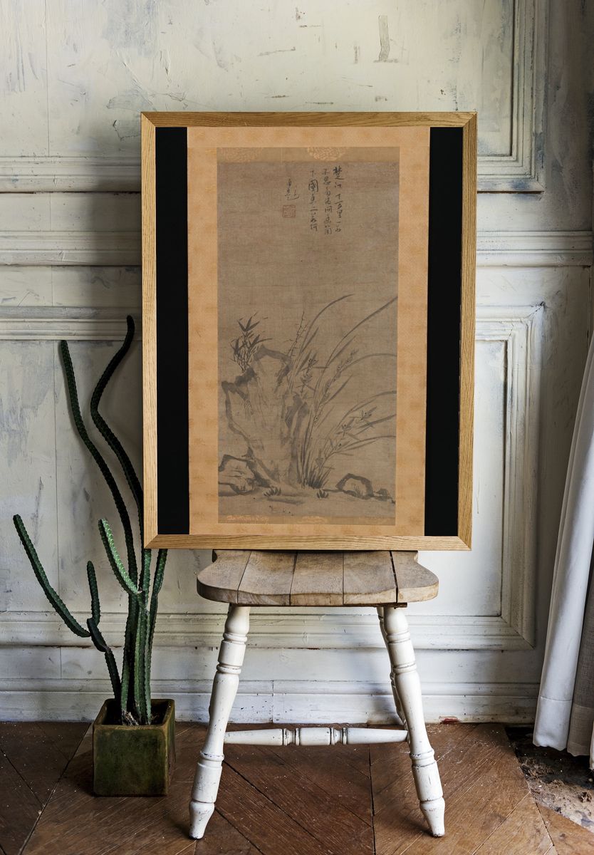 Orchids, Bamboo, Briars, and Rocks by Tesshū Tokusai — Art Print. — room view 1