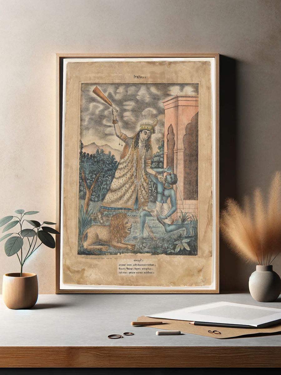 Goddess Bagala by Sasadhar Banarjee — Art Print. — room view 2
