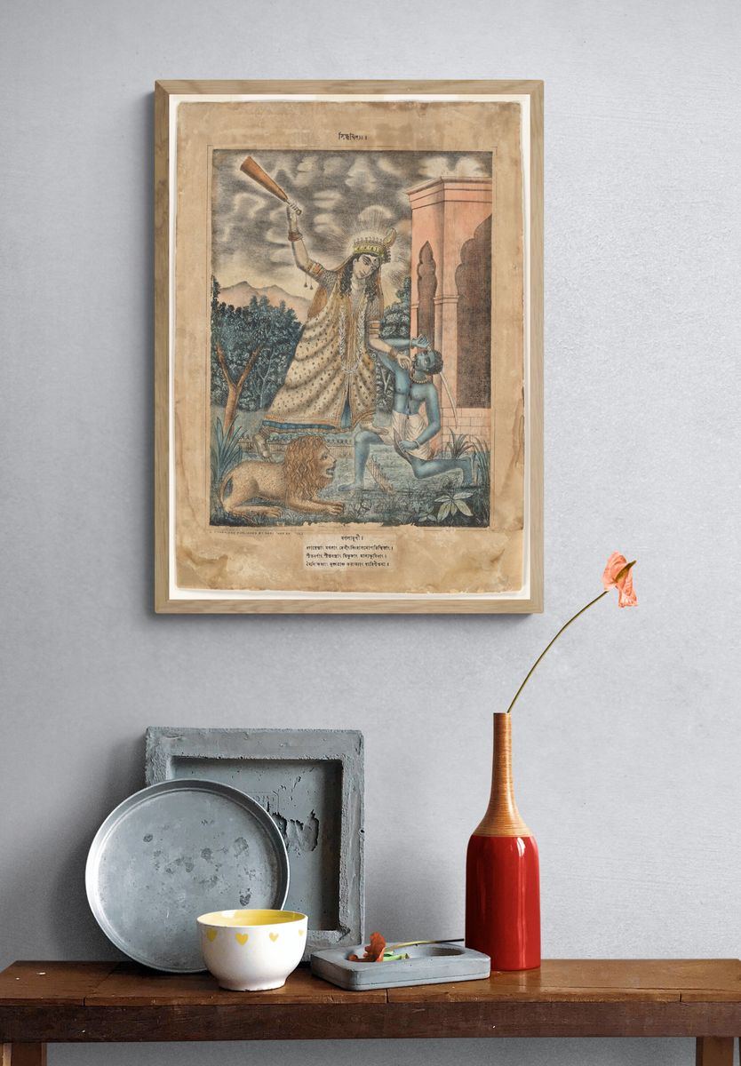 Goddess Bagala by Sasadhar Banarjee — Art Print. — room view 3