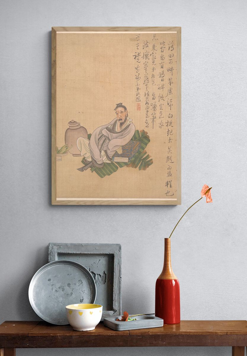 Figures, flowers, and landscapes by Chen Hongshou — Art Print. — room view 3