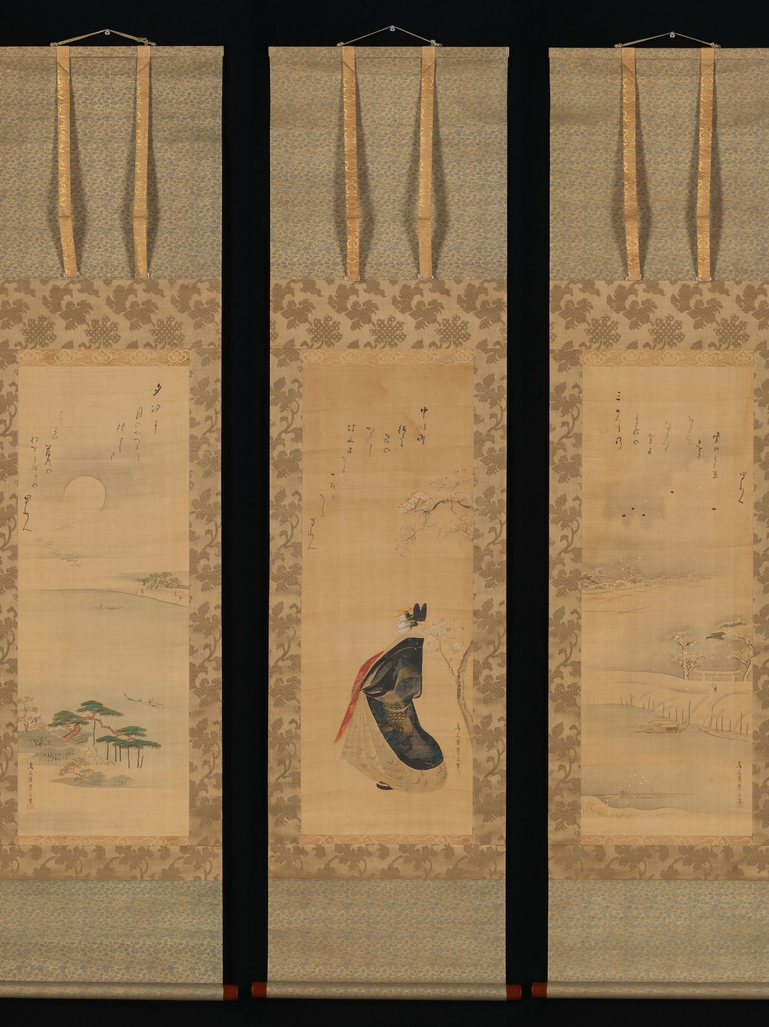 Snow, Moon, and Cherry Blossoms (Yoshiwara in Three Seasons) by…. poster — fine-art art