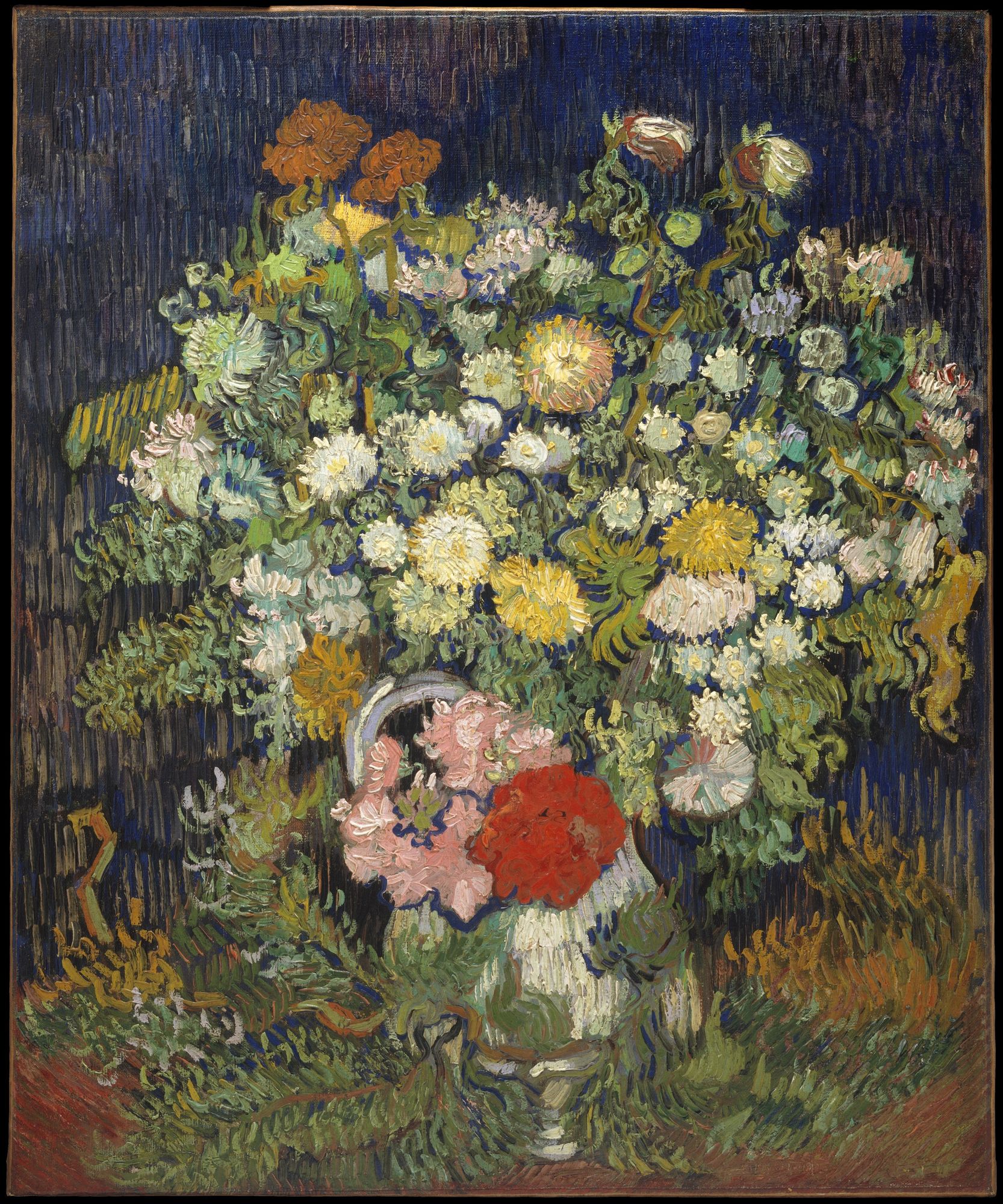 Bouquet of Flowers in a Vase by Vincent van Gogh — Art Print. poster detail
