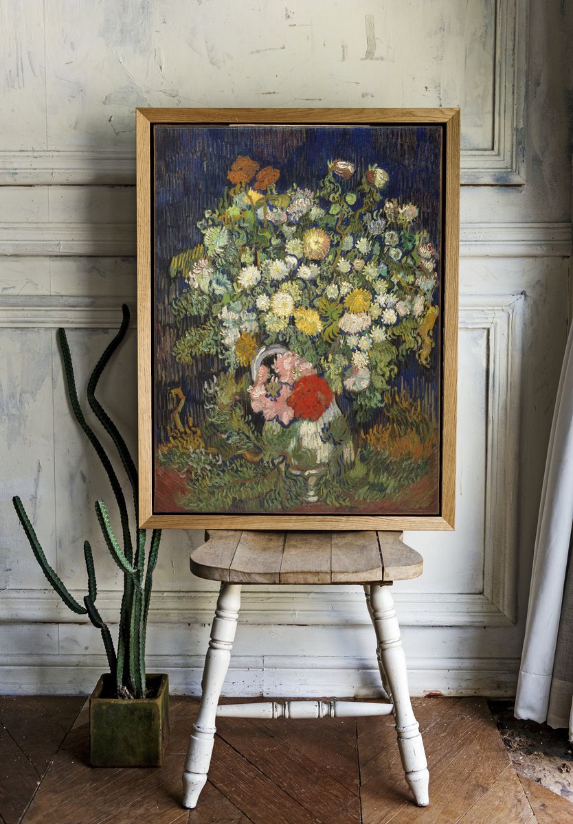 Bouquet of Flowers in a Vase by Vincent van Gogh — Art Print. — room view 1