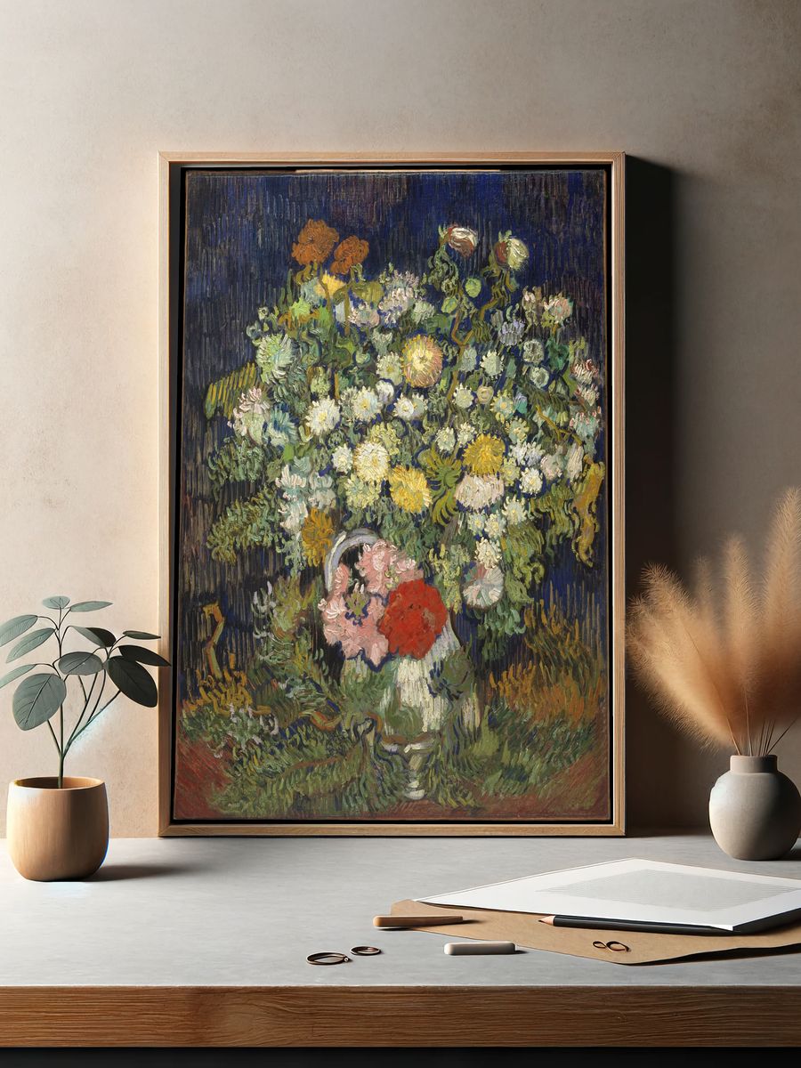 Bouquet of Flowers in a Vase by Vincent van Gogh — Art Print. — room view 2