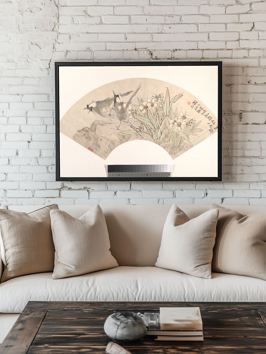 Birds and Narcissus by Xu Xiang — Art Print. — room view 1
