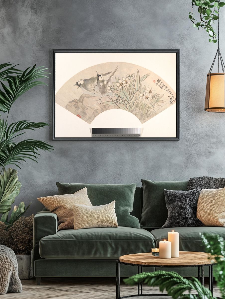 Birds and Narcissus by Xu Xiang — Art Print. — room view 4