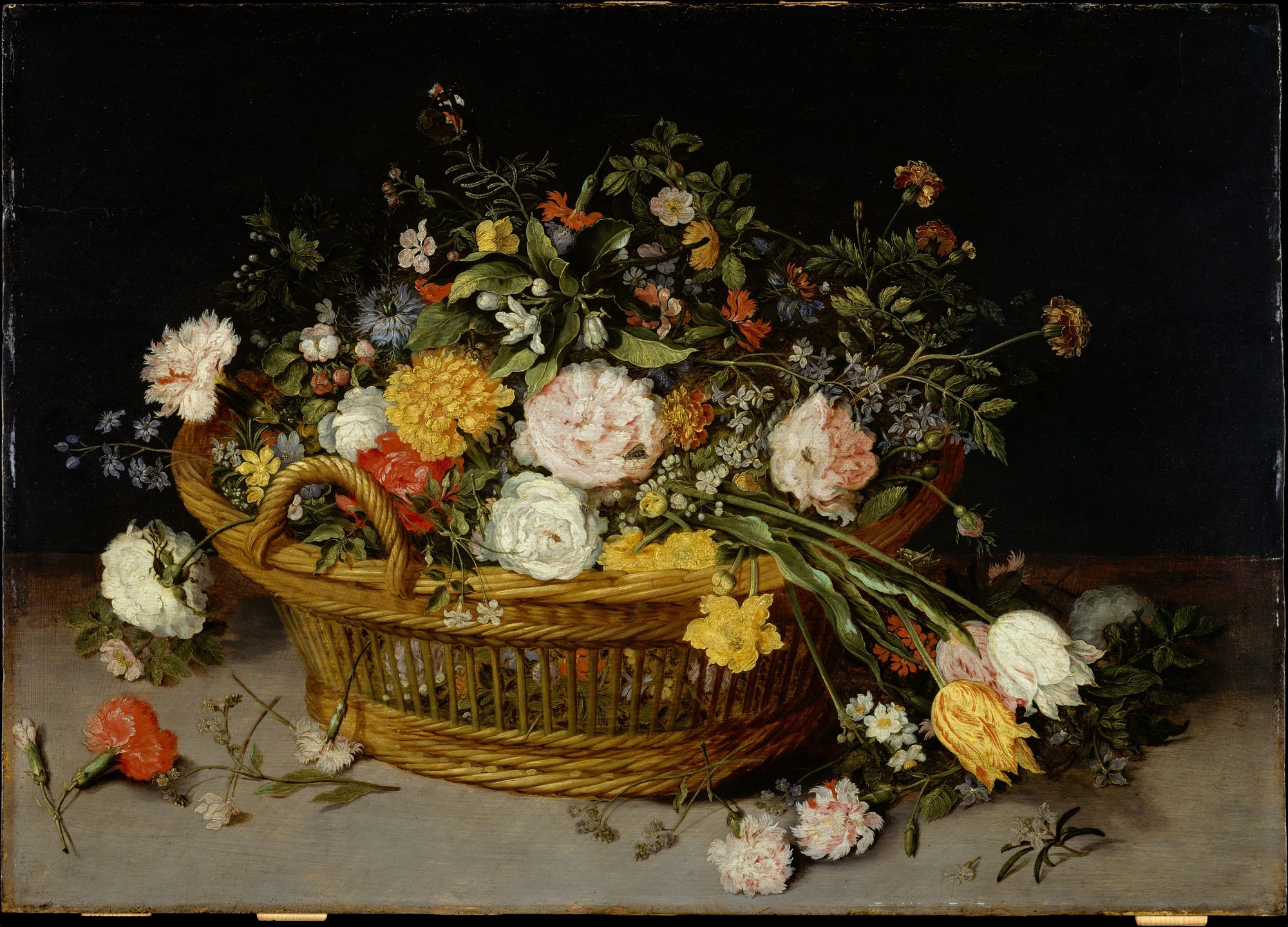 A Basket of Flowers by Jan Brueghel the Younger — Art Print. poster — fine-art art