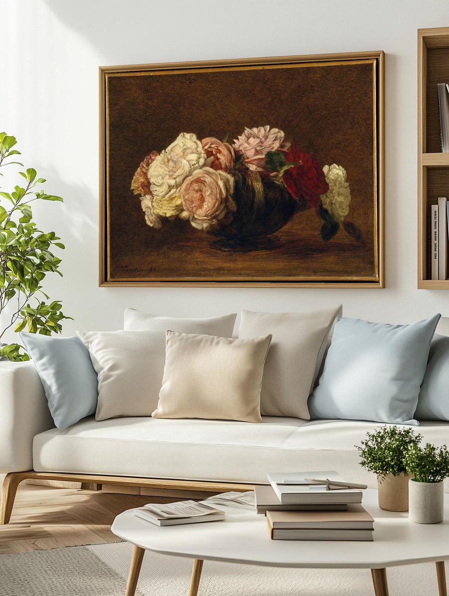 Roses in a Bowl by Henri Fantin-Latour — Art Print. — room view 2