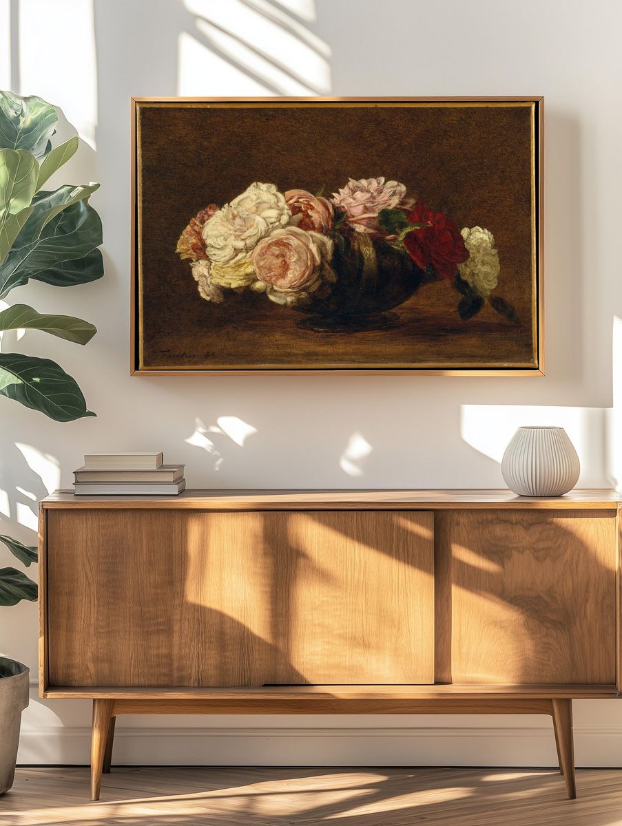 Roses in a Bowl by Henri Fantin-Latour — Art Print. — room view 3