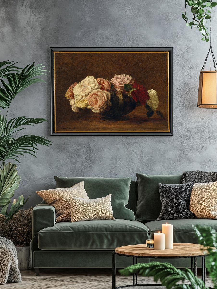 Roses in a Bowl by Henri Fantin-Latour — Art Print. — room view 4