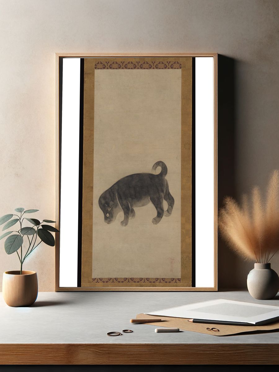 Puppy by Studio of Tawaraya Sōtatsu 俵屋宗達工房 — Art Print. — room view 2