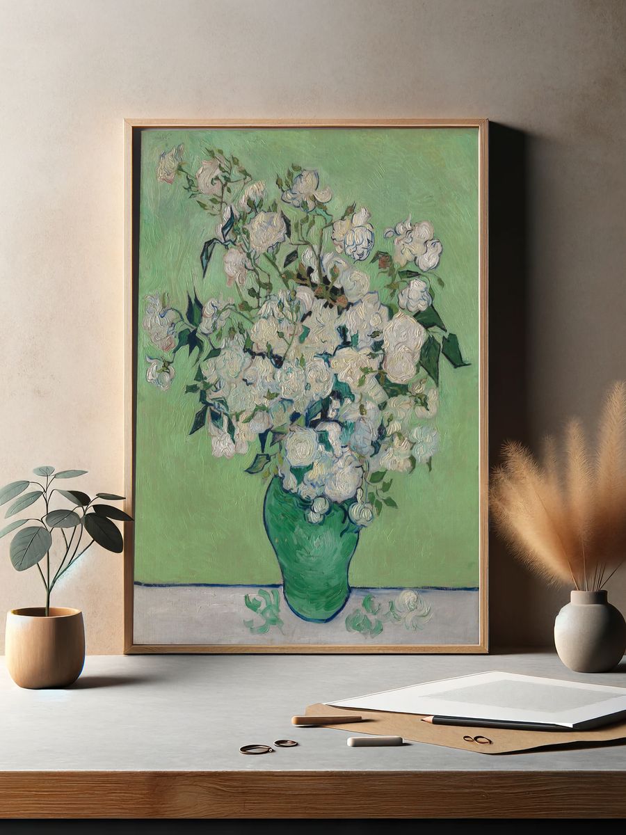 Roses by Vincent van Gogh — Art Print. — room view 2