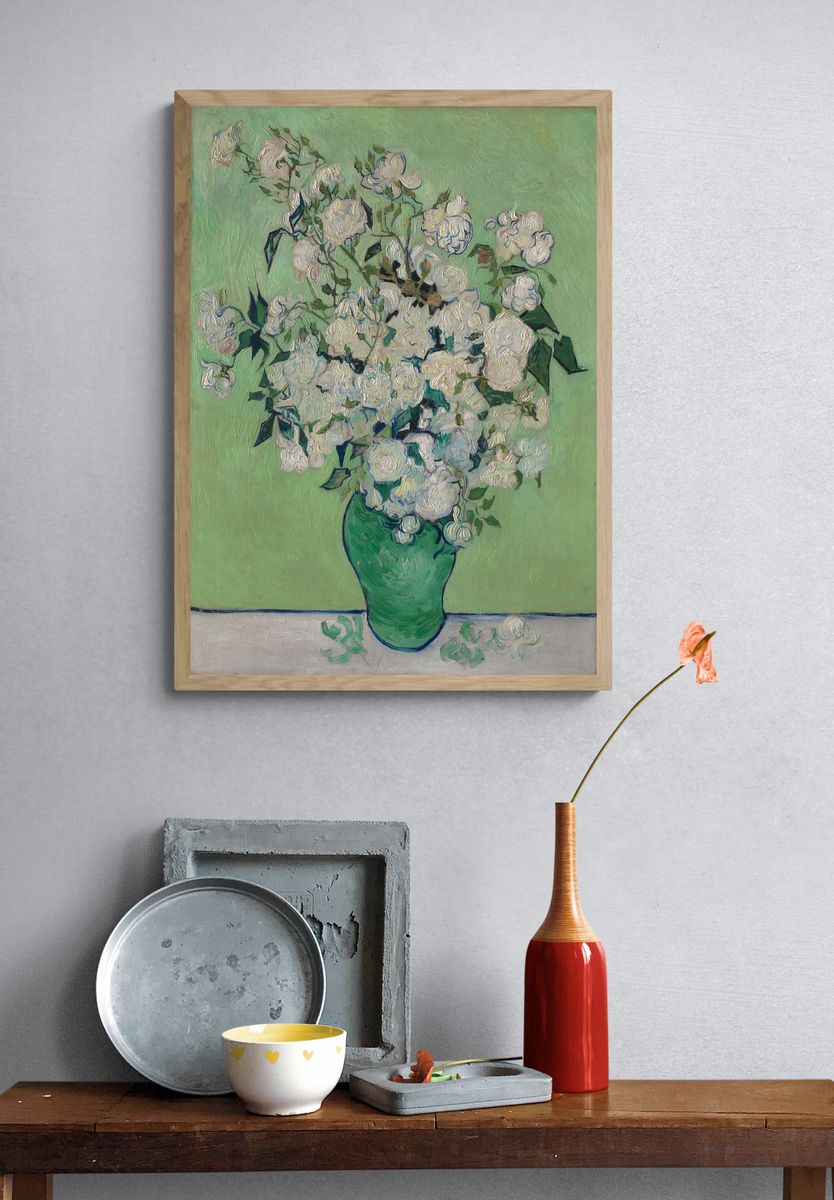 Roses by Vincent van Gogh — Art Print. — room view 3