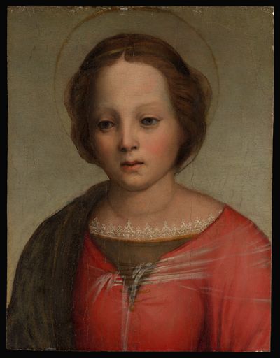 Head of the Madonna by Franciabigio (Francesco di Cristofano) — Art Print. poster print