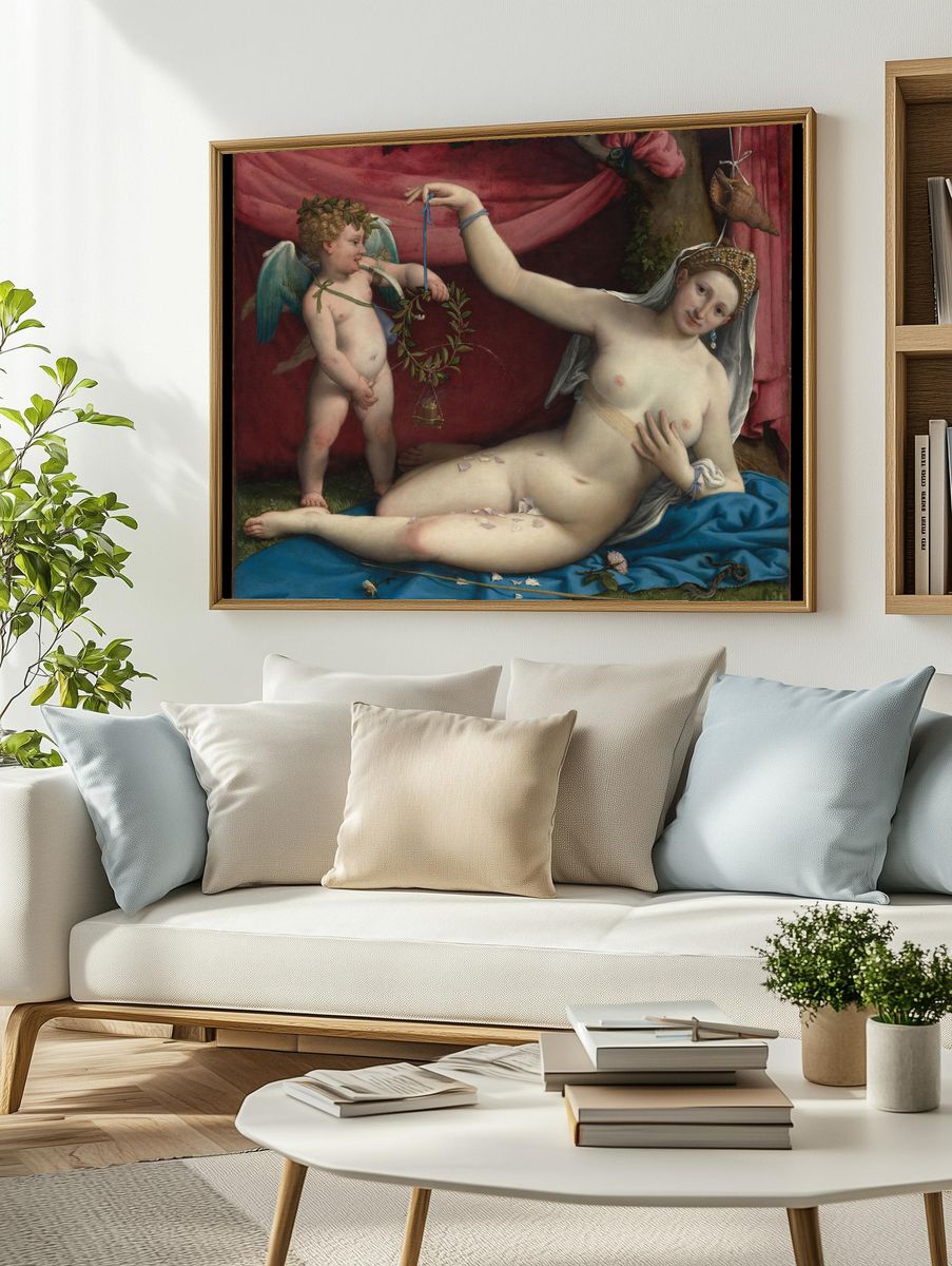 Venus and Cupid by Lorenzo Lotto — Art Print. — room view 2