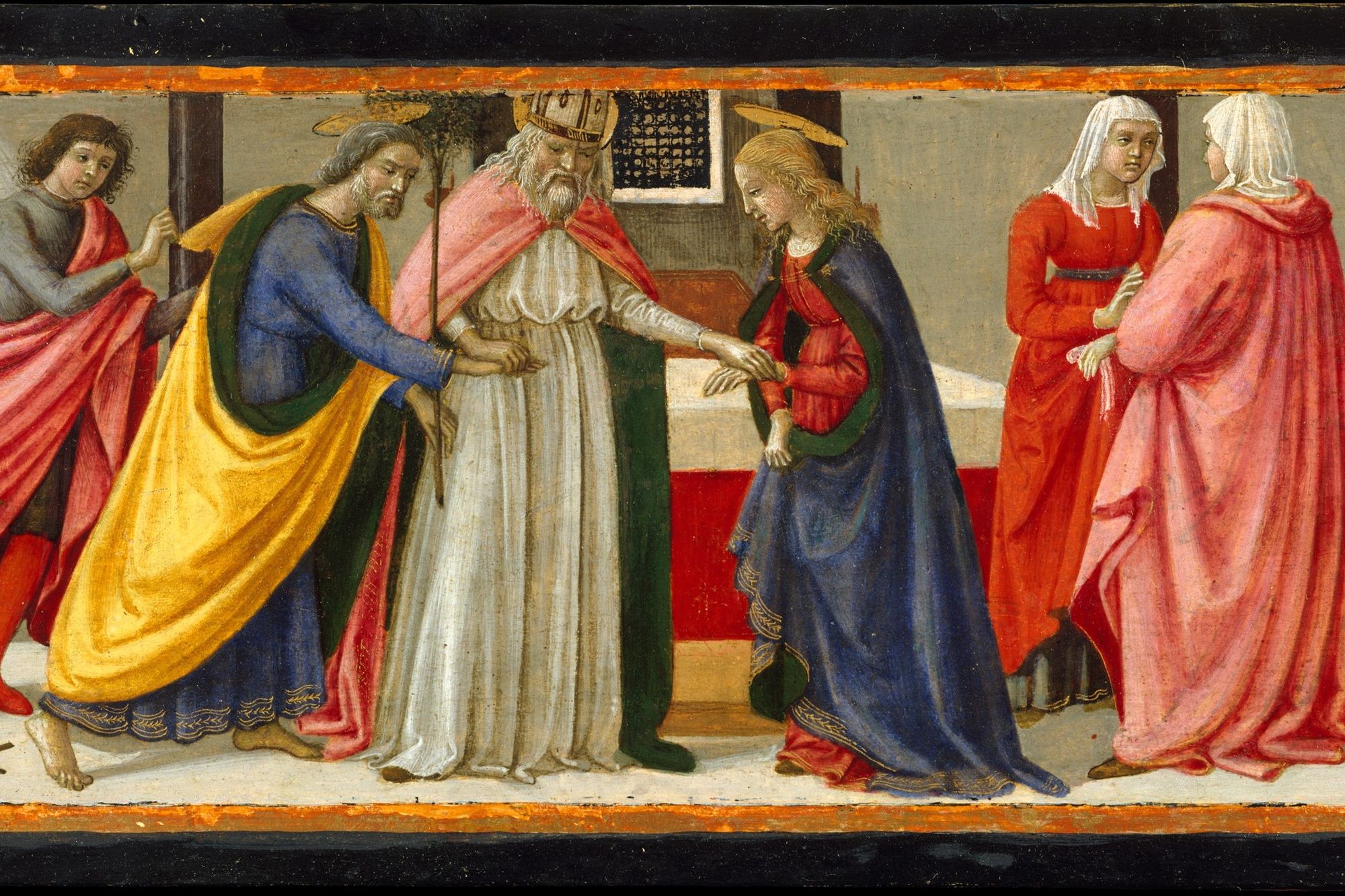 The Marriage of the Virgin by Davide Ghirlandaio (David Bigordi) — Art Print. poster — fine-art art