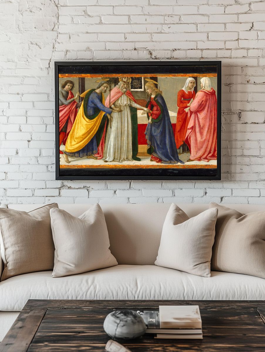 The Marriage of the Virgin by Davide Ghirlandaio (David Bigordi) — Art Print. — room view 1