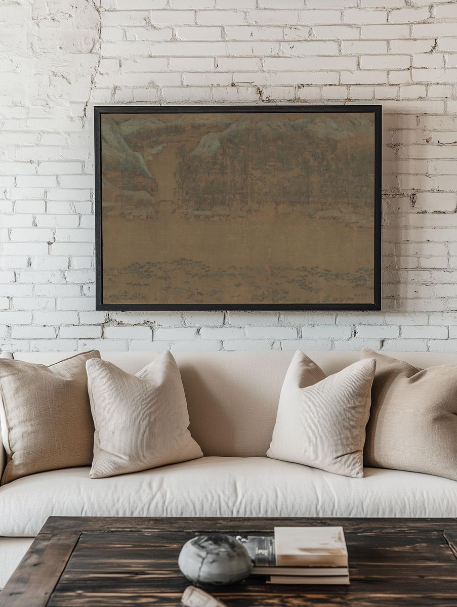 Fisherman's Lodge At Mount Xisai by Li Jie — Art Print. room preview