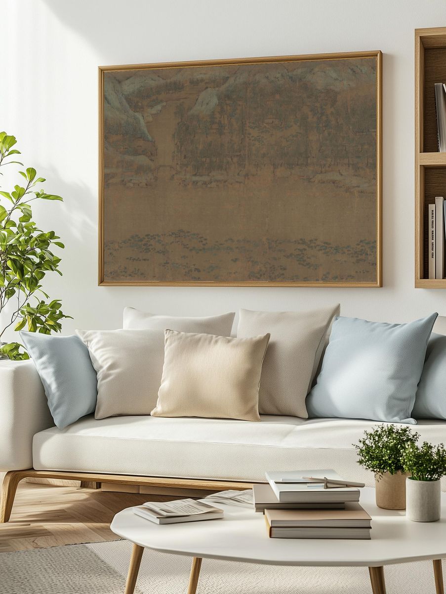 Fisherman's Lodge At Mount Xisai by Li Jie — Art Print. — room view 2