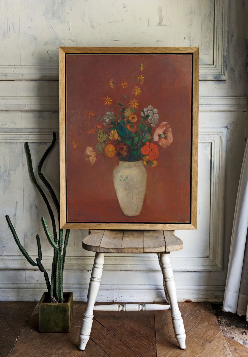 Bouquet in a Chinese Vase by Odilon Redon — Art Print. room preview
