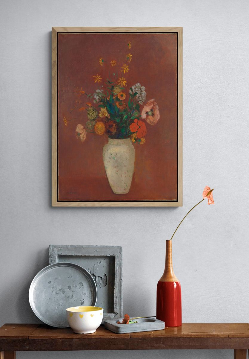 Bouquet in a Chinese Vase by Odilon Redon — Art Print. — room view 3