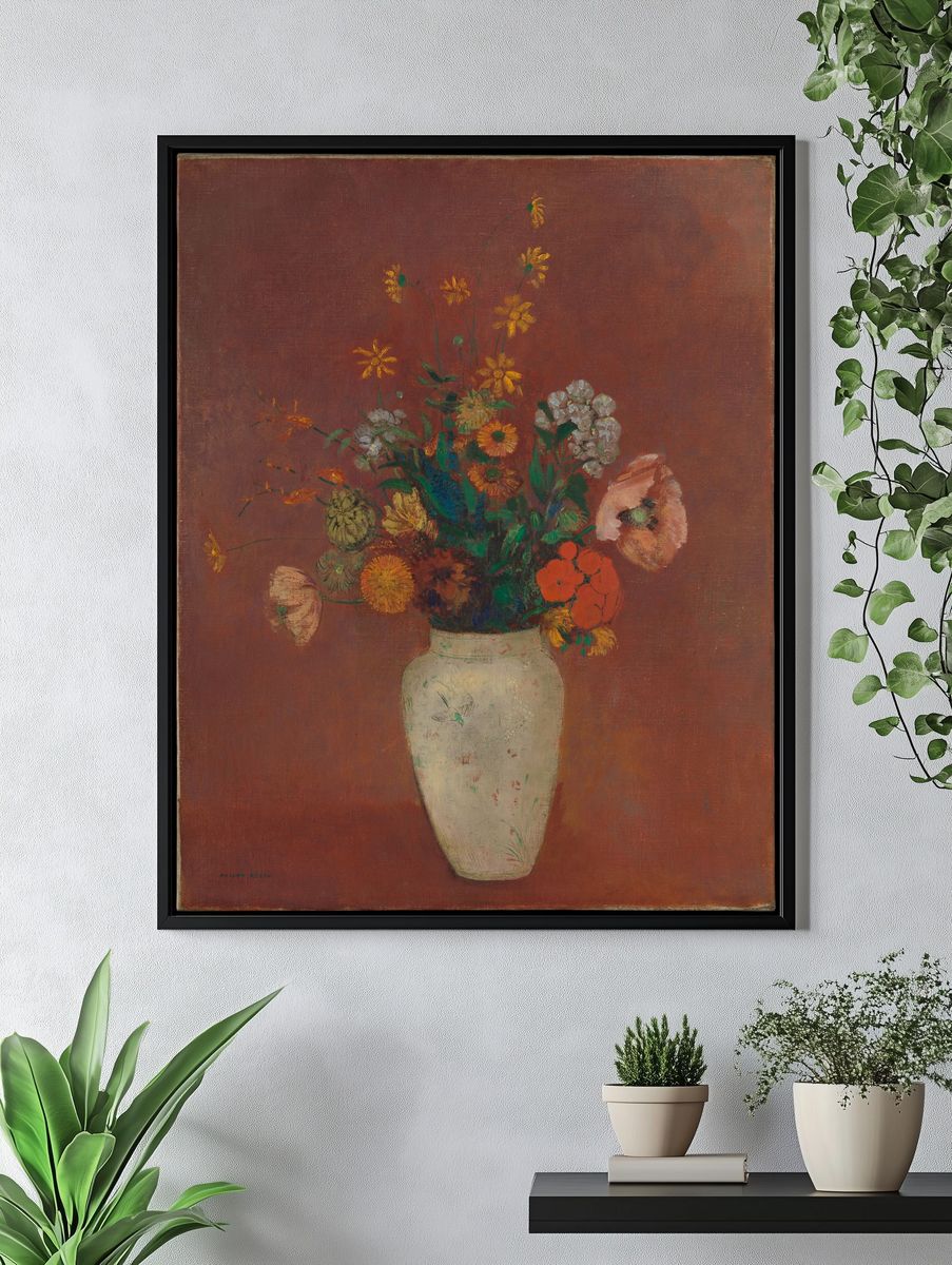 Bouquet in a Chinese Vase by Odilon Redon — Art Print. — room view 4