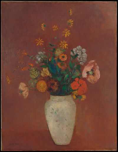 Bouquet in a Chinese Vase by Odilon Redon — Art Print.