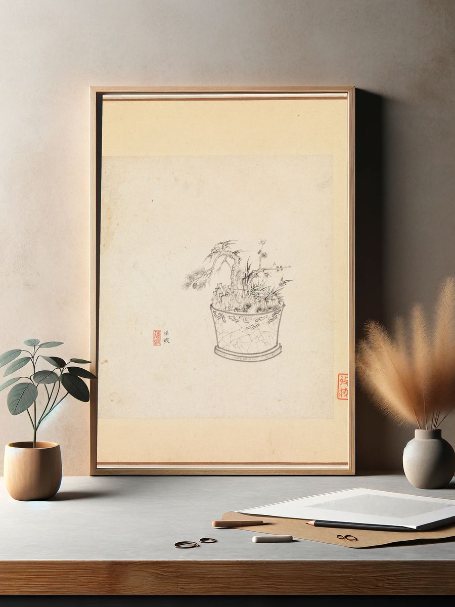 Miscellaneous Studies by Chen Hongshou — Art Print. — room view 2
