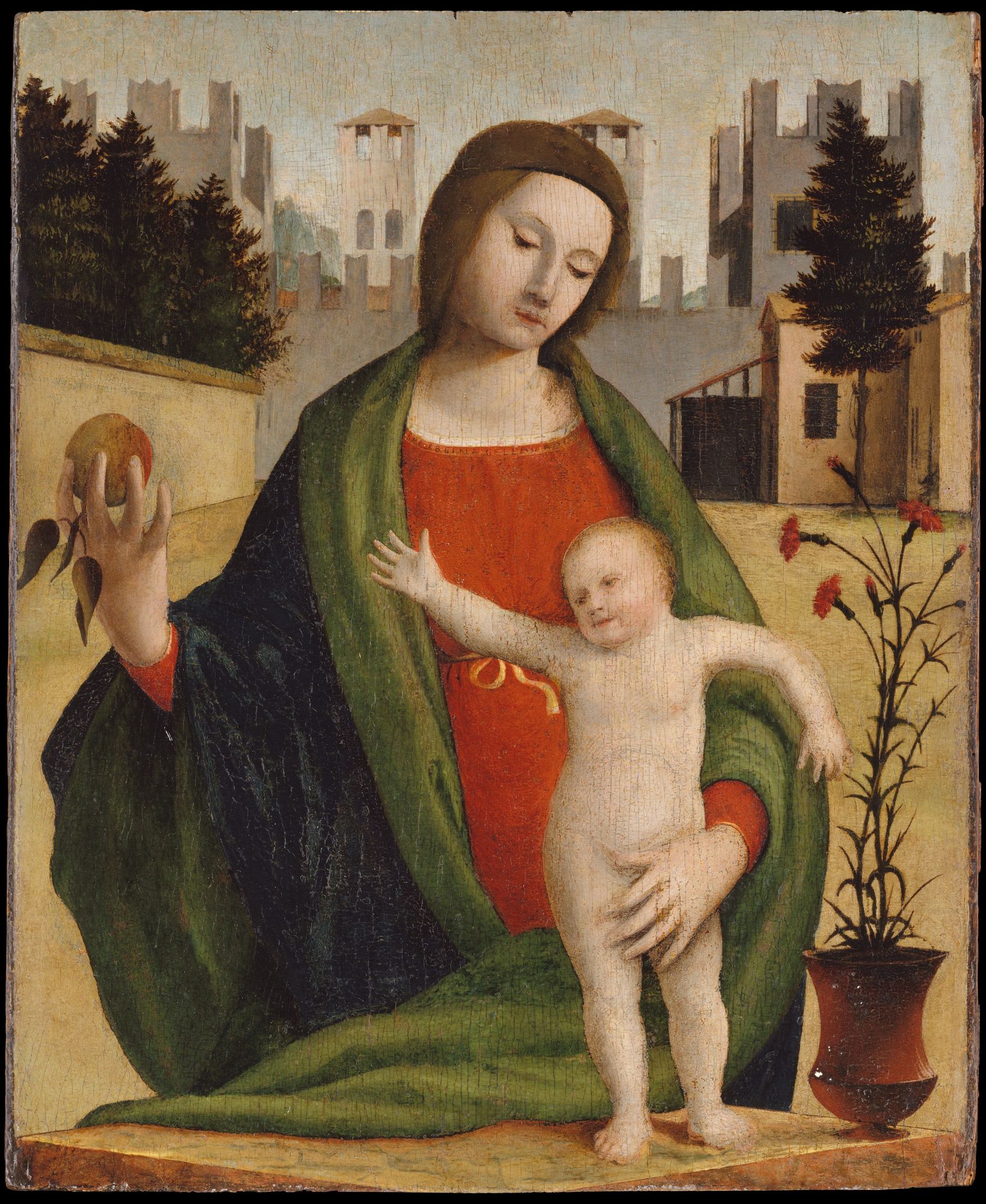 Madonna and Child by Bramantino (Bartolomeo Suardi) — Art Print. poster detail