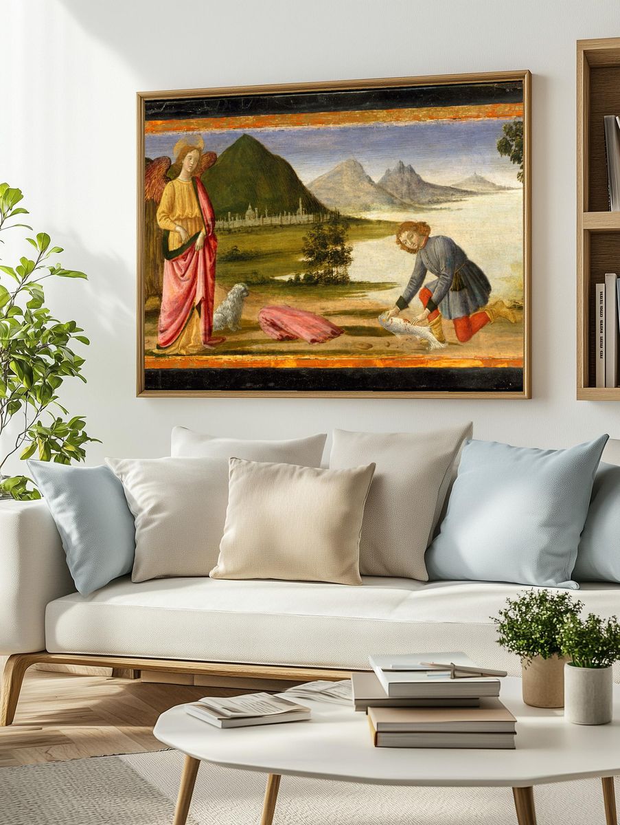 Tobias and the Angel by Davide Ghirlandaio (David Bigordi) — Art Print. — room view 2