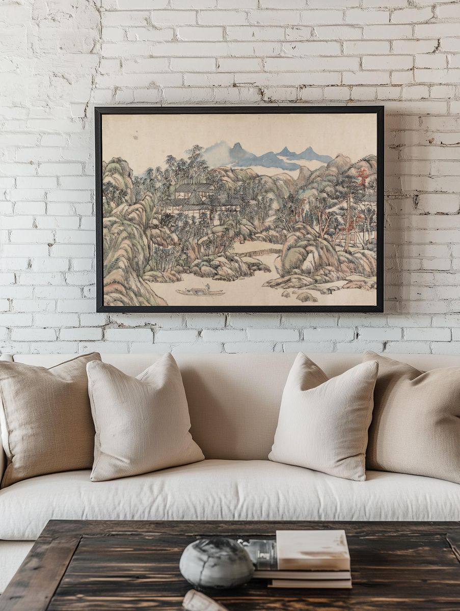 Wangchuan Villa by Wang Yuanqi — Art Print. — room view 1