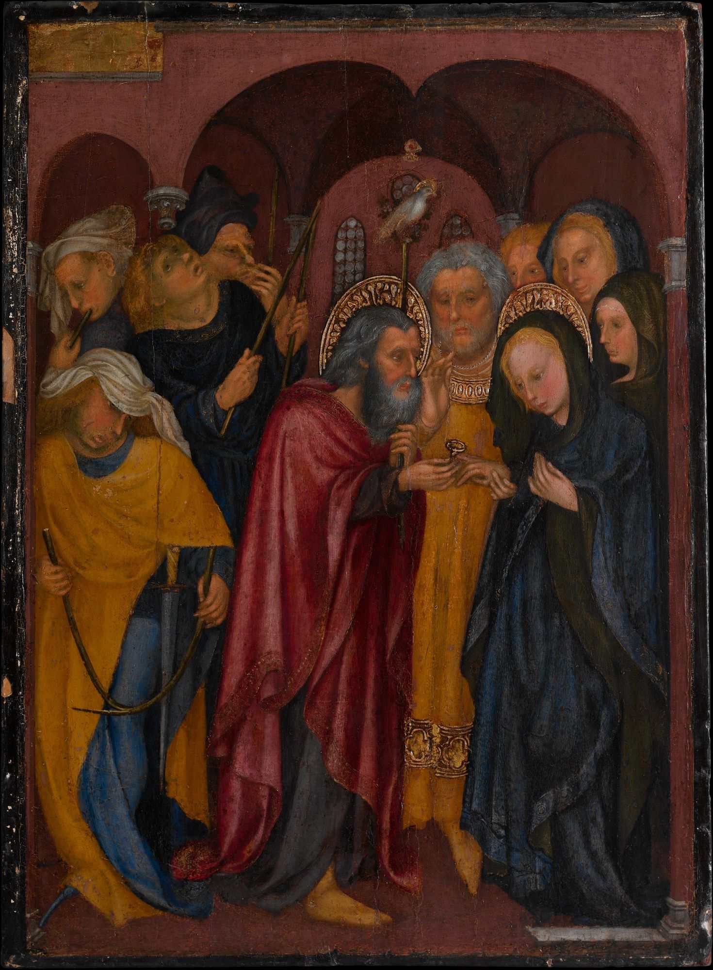 The Marriage of the Virgin by Michelino da Besozzo (Michelino de Mulinari) — Art Print. poster detail