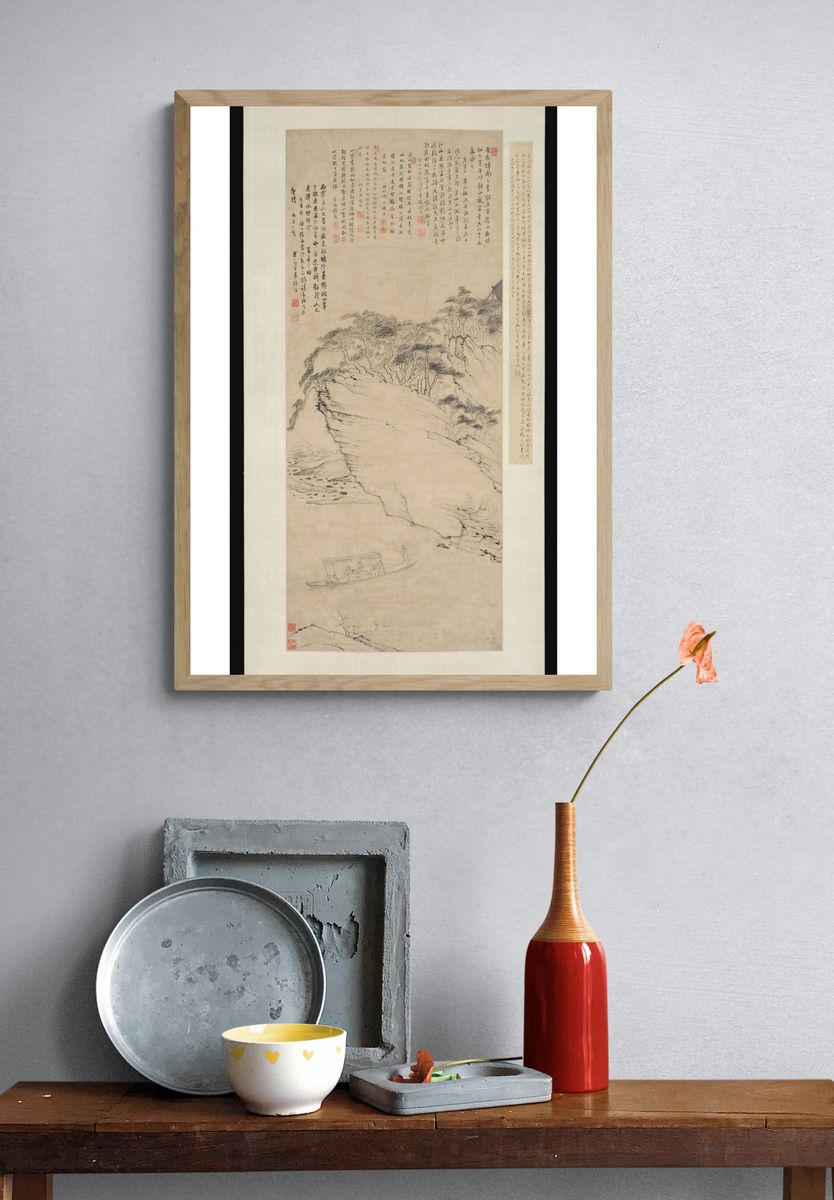 Boating beneath Echo Hill by Mei Qing — Art Print. — room view 3
