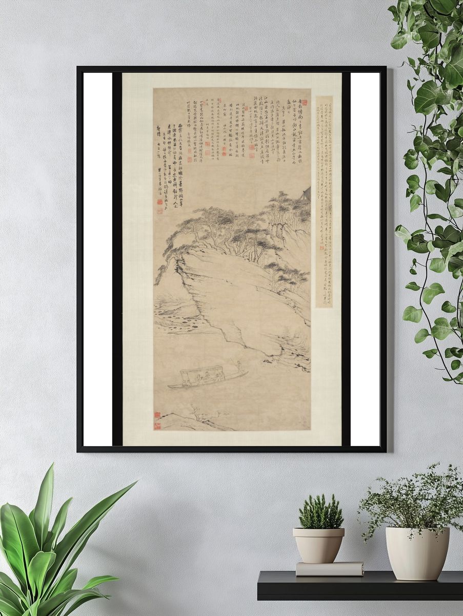 Boating beneath Echo Hill by Mei Qing — Art Print. — room view 4