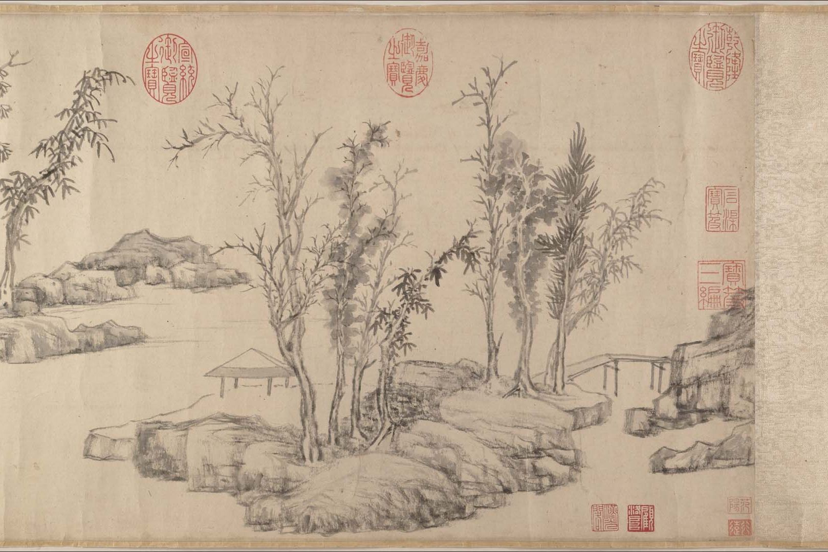 Summer retreat in the eastern grove by Wen Zhengming — Art Print. poster detail