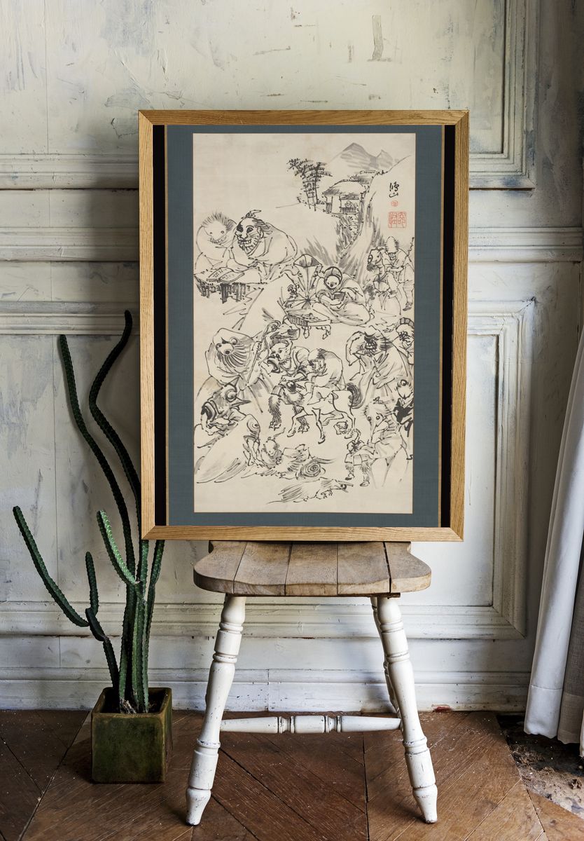 Demons and Monsters by Takai Kōzan 高井鴻山 — Art Print. — room view 1