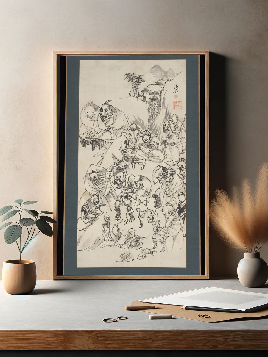 Demons and Monsters by Takai Kōzan 高井鴻山 — Art Print. — room view 2