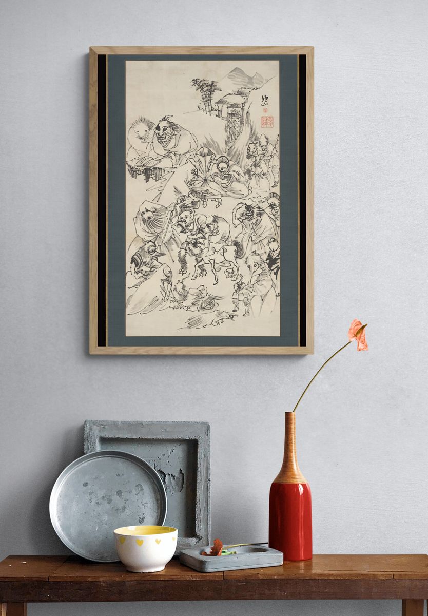 Demons and Monsters by Takai Kōzan 高井鴻山 — Art Print. — room view 3