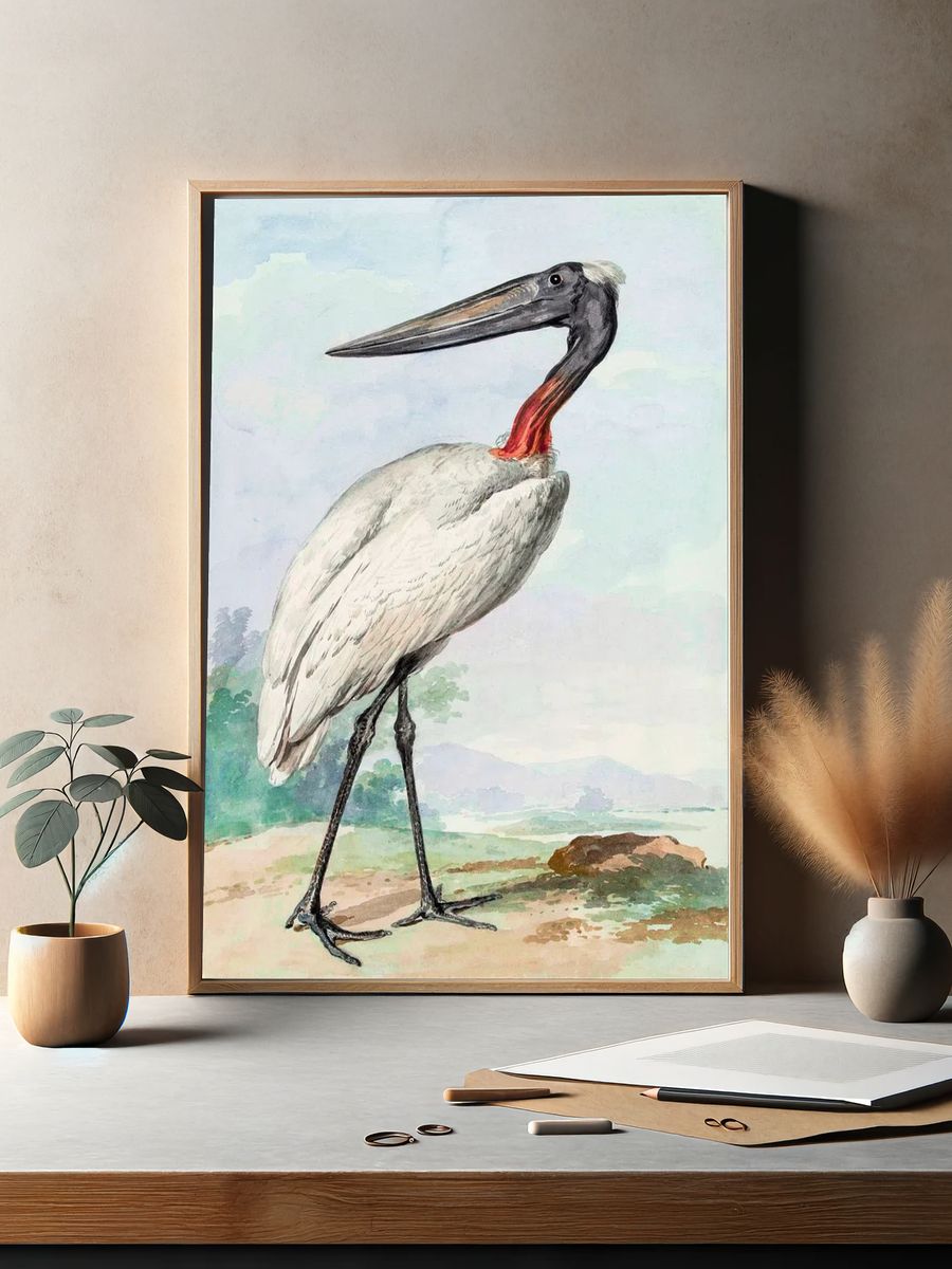 Stork Illustration Poster. — room view 2