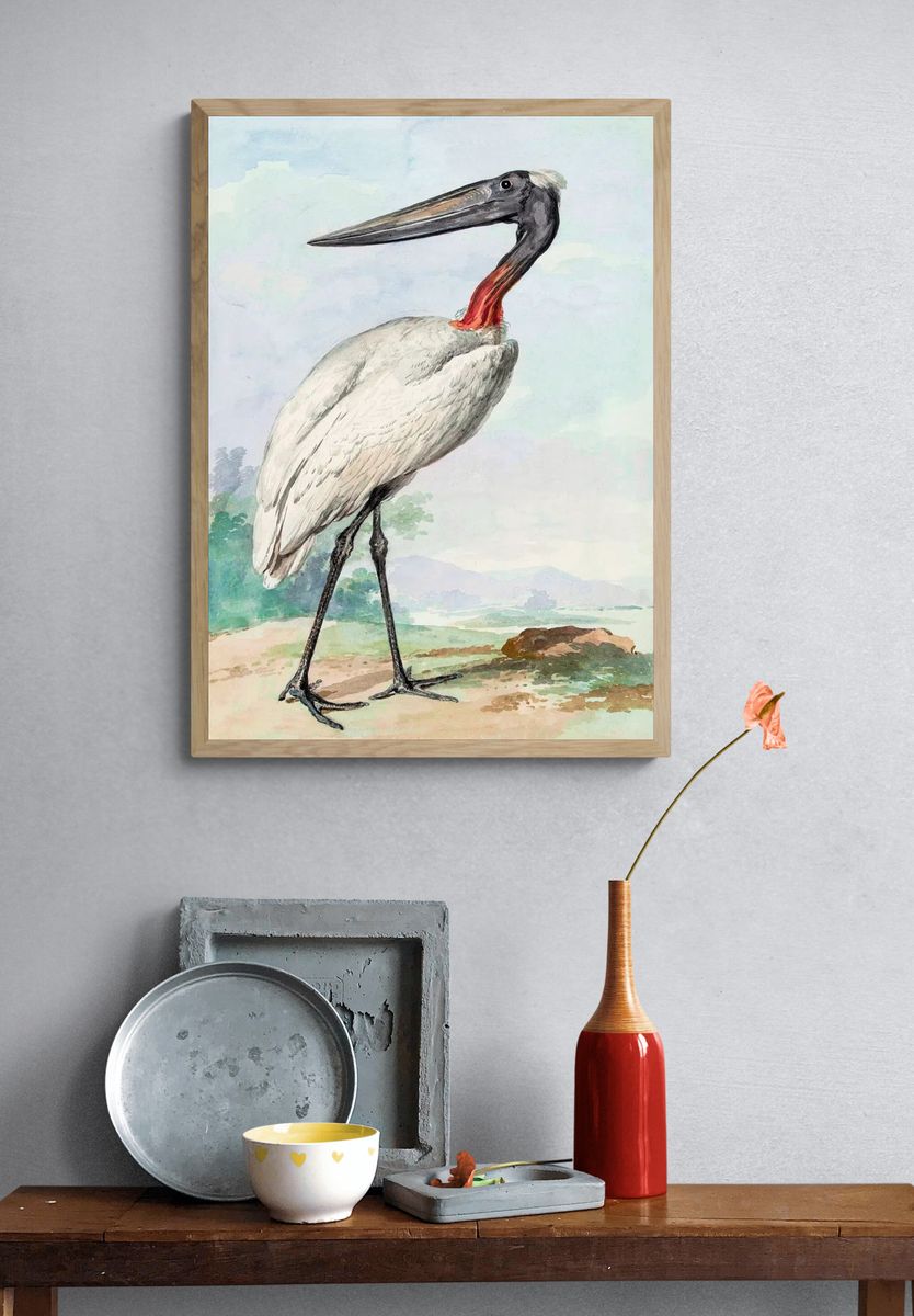 Stork Illustration Poster. — room view 3