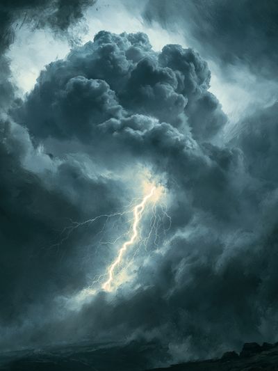 Storm Lightning Cloudscape Print.