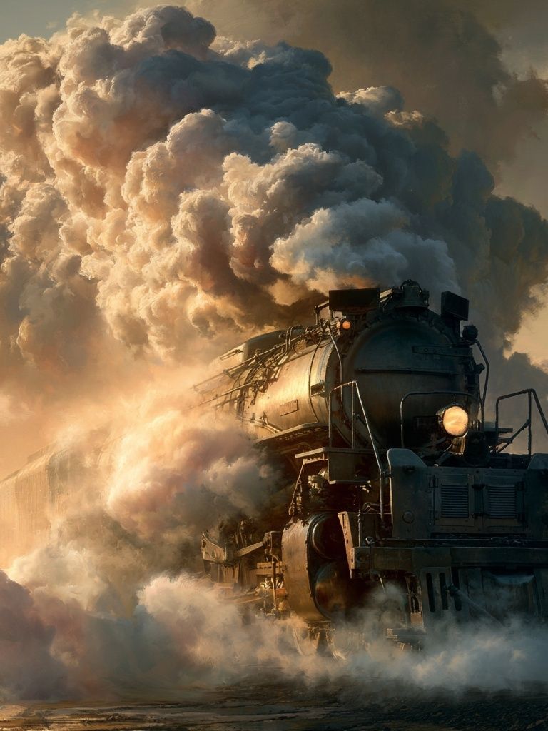 Steam Locomotive Cloudburst Poster. poster detail