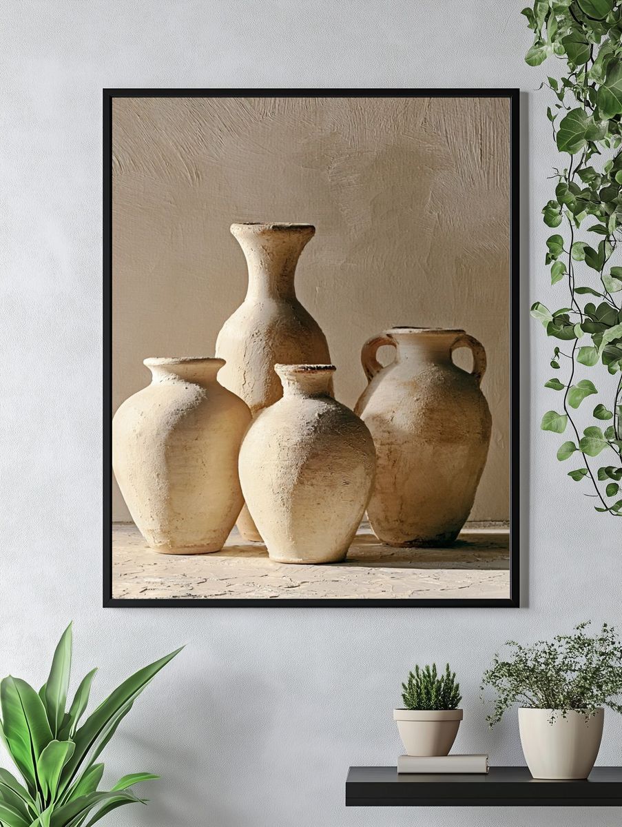 Terracotta Vases Still Life Print. — room view 4