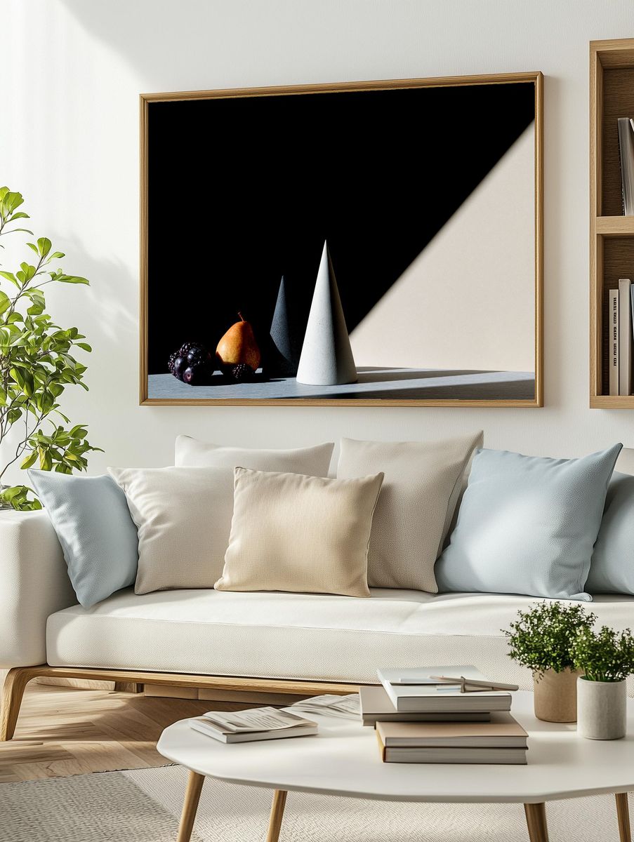 Still Life Cones and Pear Poster. — room view 2
