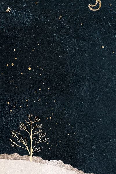 Starry Night Tree — Minimalist Print