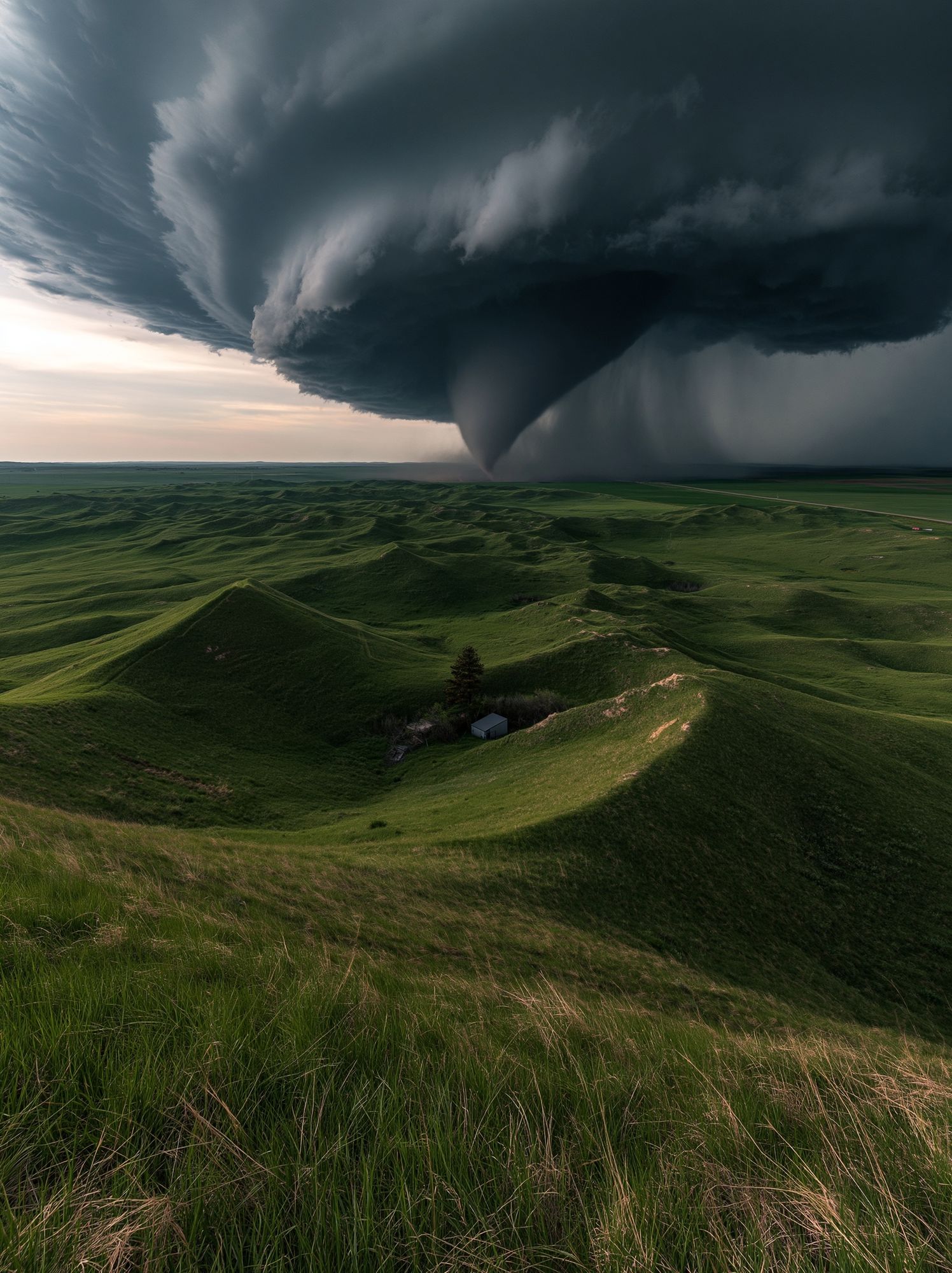 Storm Over Green Hills Photography Poster. poster detail