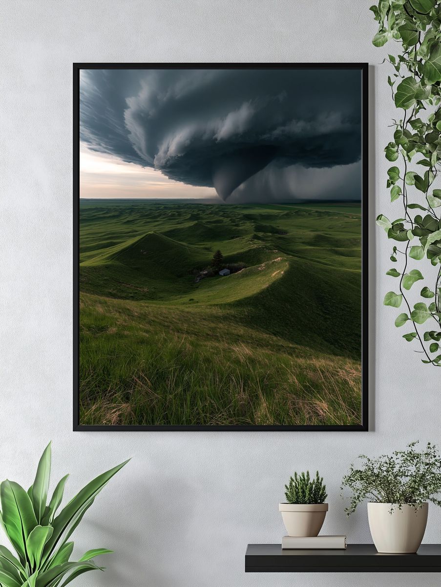 Storm Over Green Hills Photography Poster. — room view 4