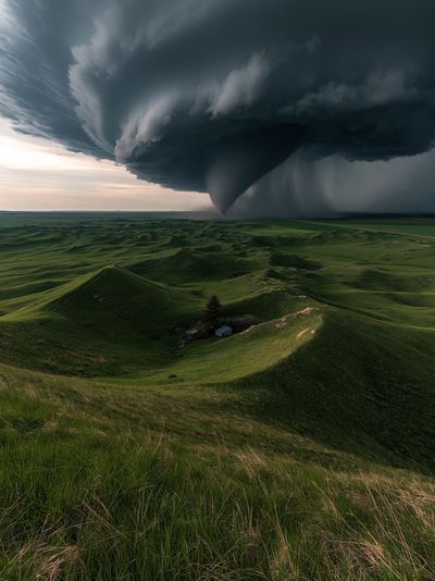 Storm Over Green Hills Photography Poster.