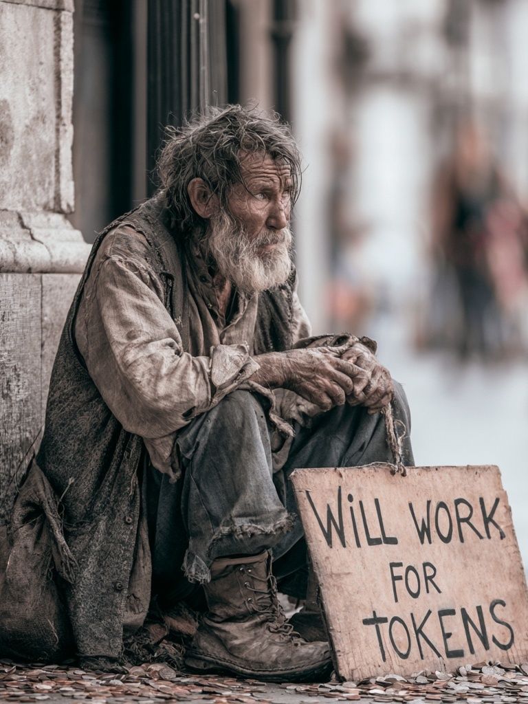Street Portrait of a Beggar Poster. poster detail